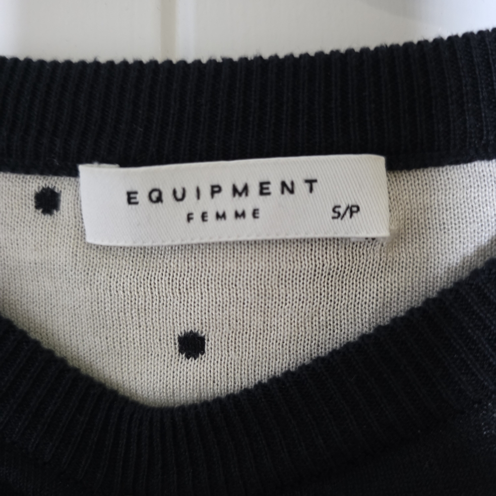 Equipment Black and White‎ Knit Top - Picture 3 of 5